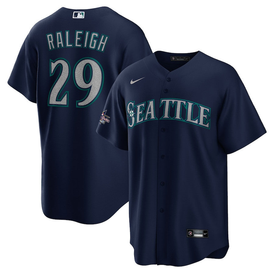 Cal Raleigh 29 Seattle Mariners 2025 MLB All-Star Game Road Men Jersey - Navy