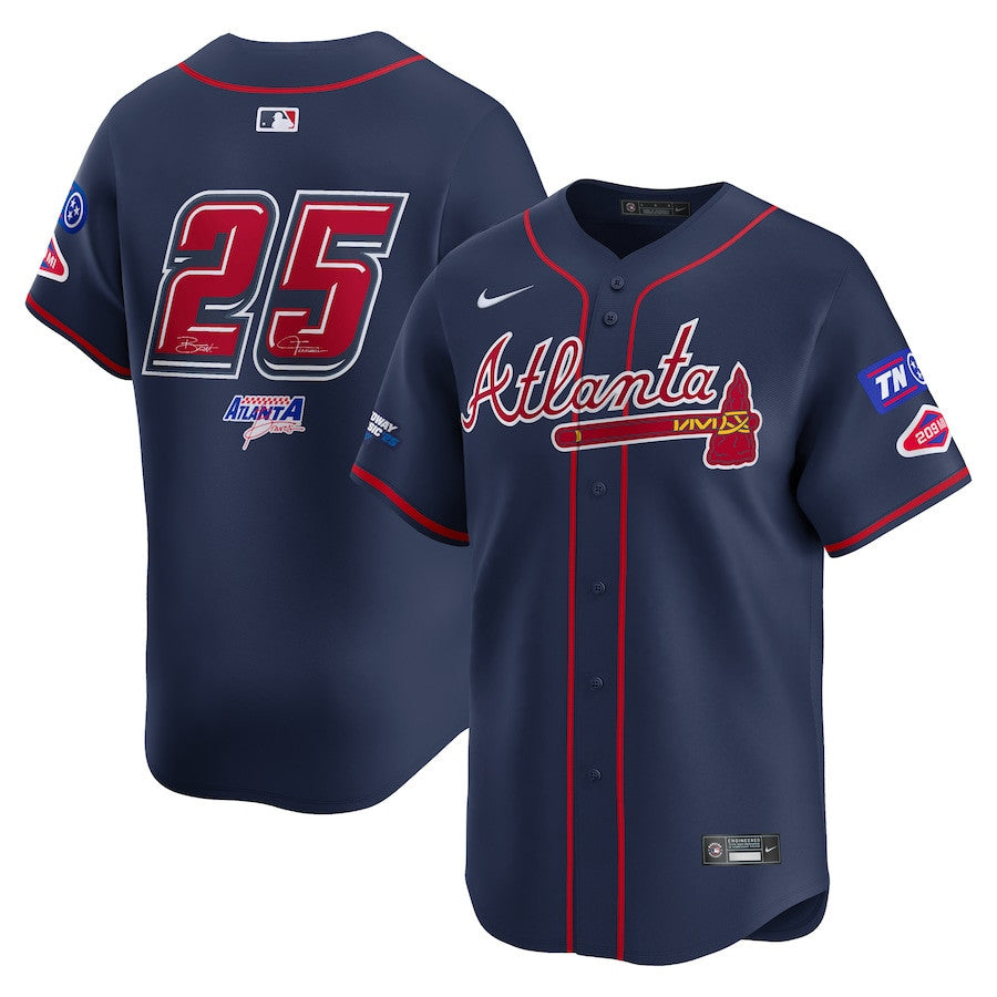 Atlanta Braves #25 2025 Speedway Classic Alternate Limited Men Jersey - Navy