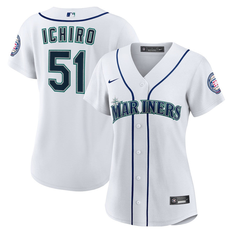 Ichiro Suzuki 51 Seattle Mariners Women's 2025 Baseball Hall of Fame Jersey - White