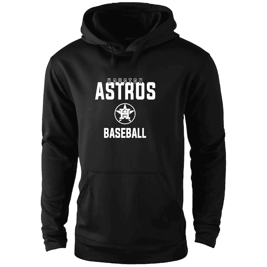 Houston Astros Black Classic Logo Front Print Baseball Hoodie