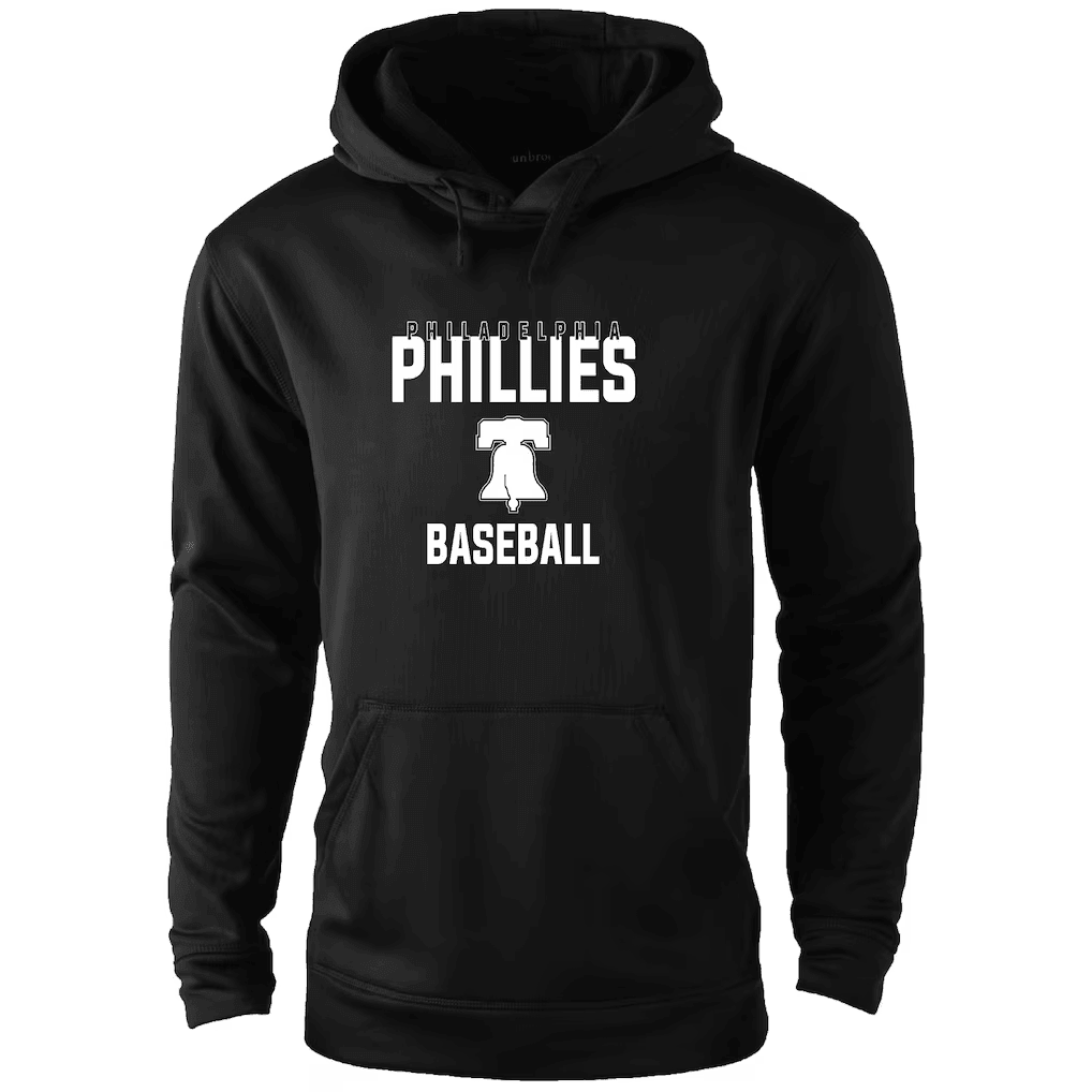 Philadelphia Phillies Black Classic Logo Front Print Baseball Hoodie