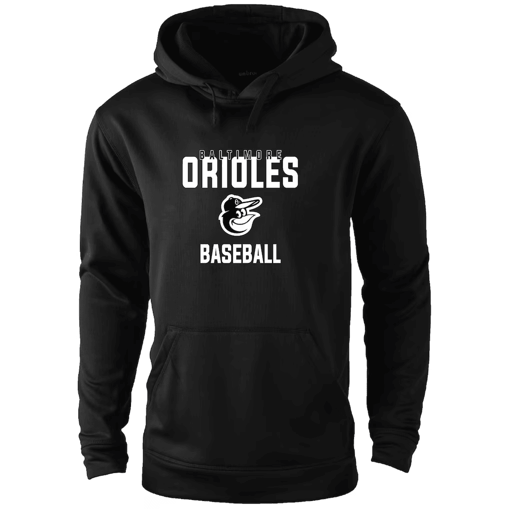 Baltimore Orioles Black Classic Logo Front Print Baseball Hoodie