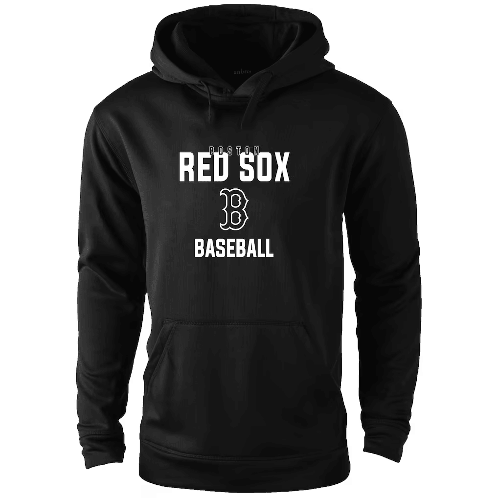 Boston Red Sox Black Classic Logo Front Print Baseball Hoodie