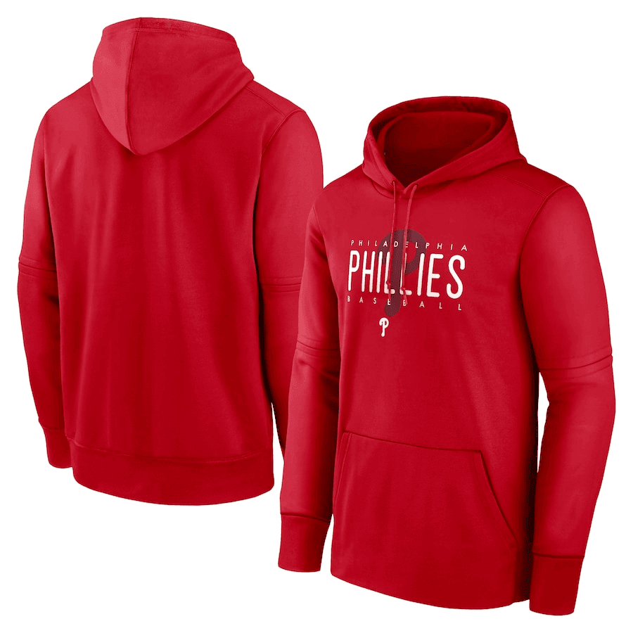 Philadelphia Phillies Layered Wordmark Graphic Featuring Faded Logo - Red