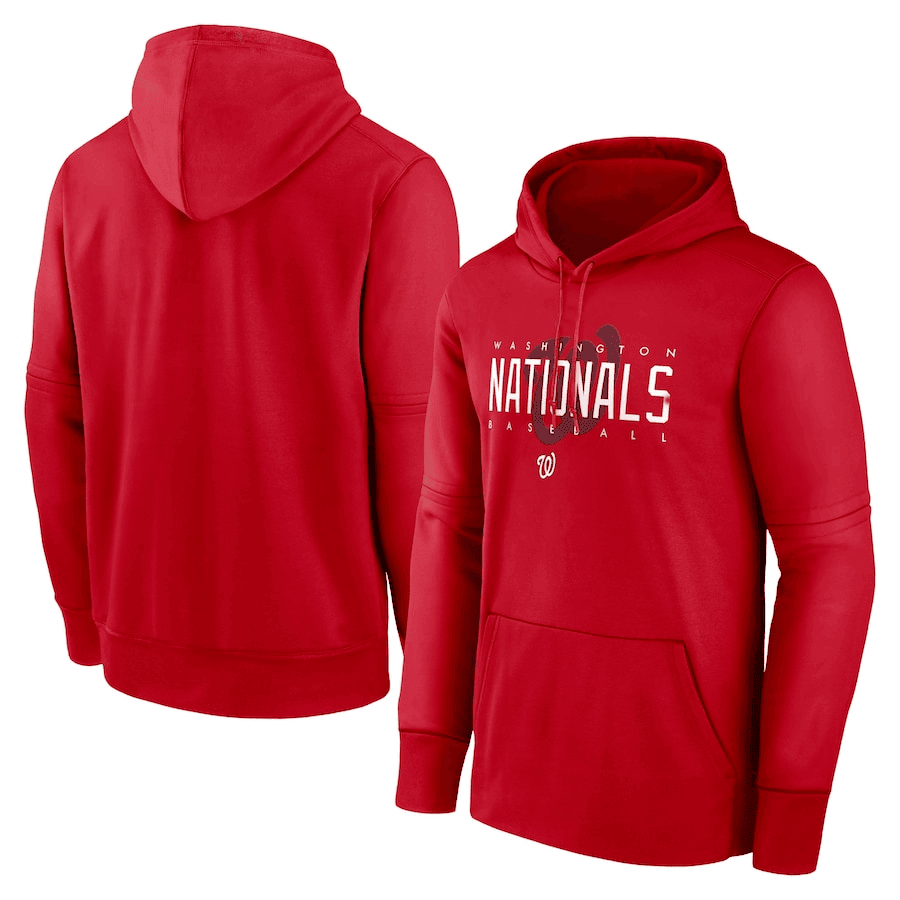 Washington Nationals Layered Wordmark Graphic Featuring Faded Logo - Red