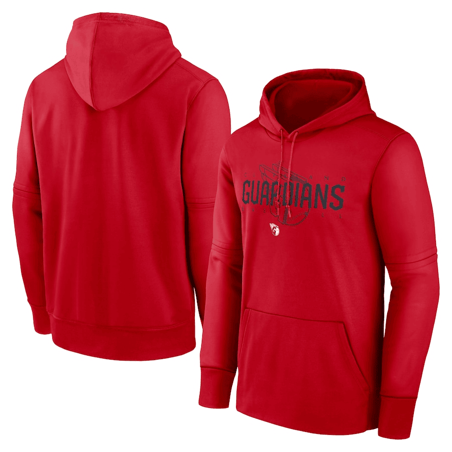 Cleveland Guardians Layered Wordmark Graphic Featuring Faded Logo - Red