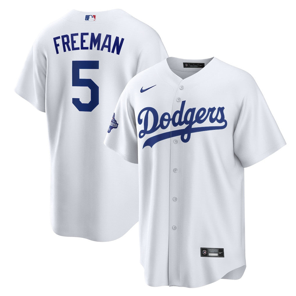 Freddie Freeman 5 Los Angeles Dodgers 2025 World Series Champions Home Men Jersey - White