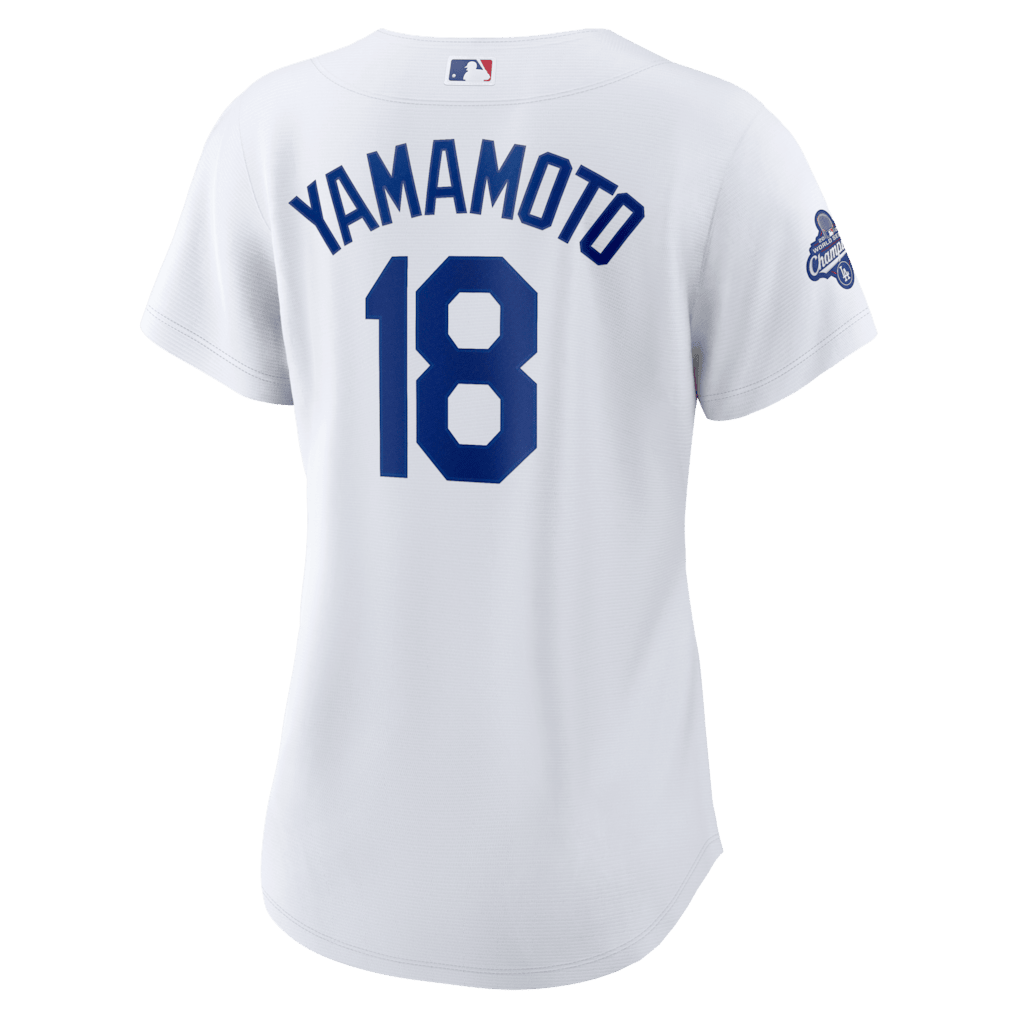 Yoshinobu Yamamoto 18 Los Angeles Dodgers Women's 2025 World Series Champions Home Jersey - White