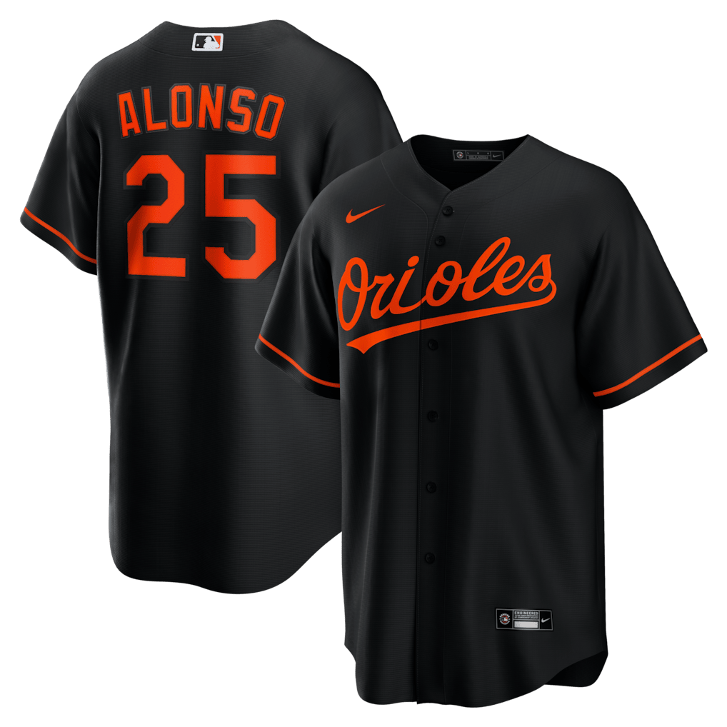 Pete Alonso 25 Baltimore Orioles Alternate Men Jersey - Black
