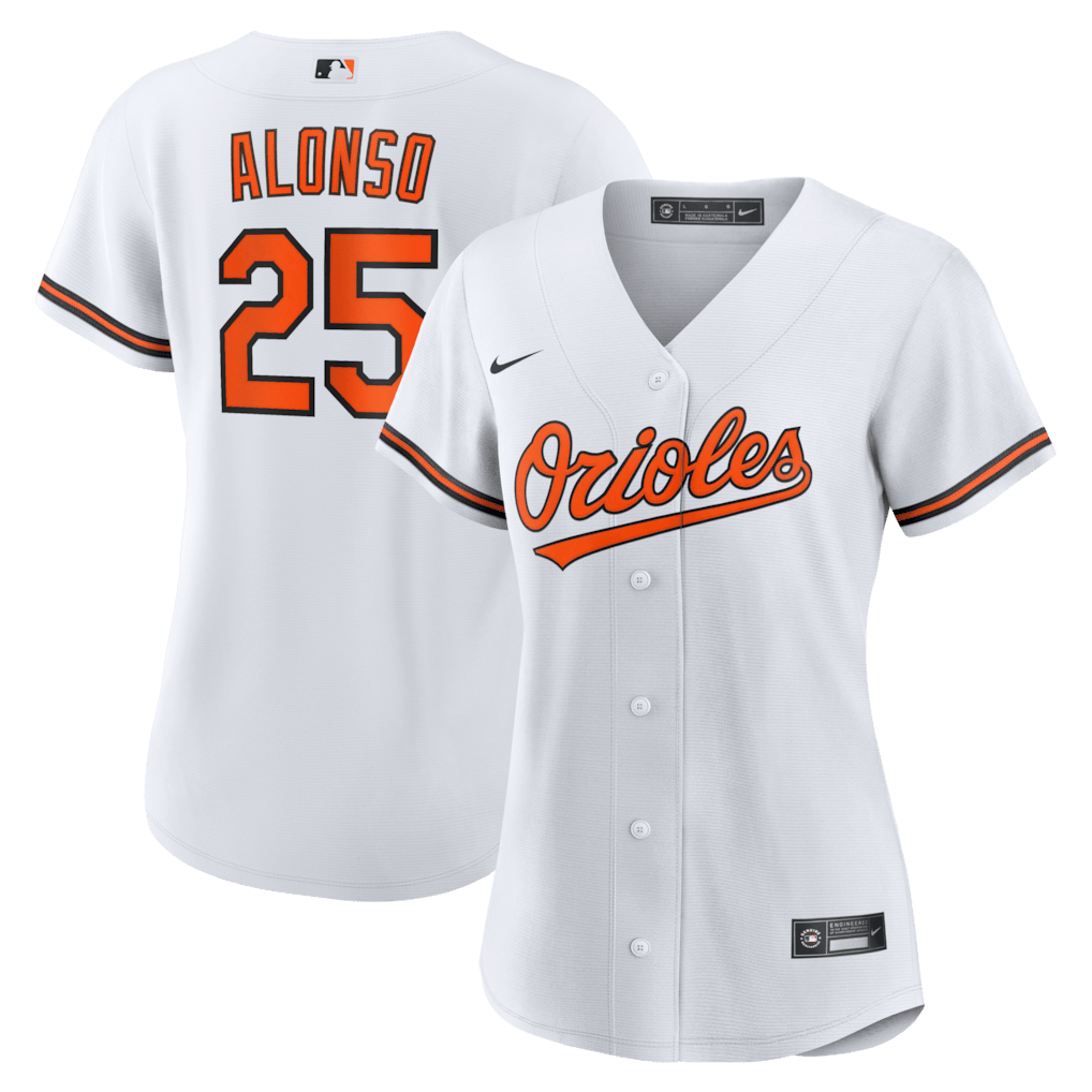 Pete Alonso 25 Baltimore Orioles Women's Home Jersey - White