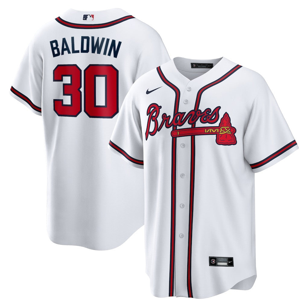 Drake Baldwin 30 Atlanta Braves Home Men Jersey - White