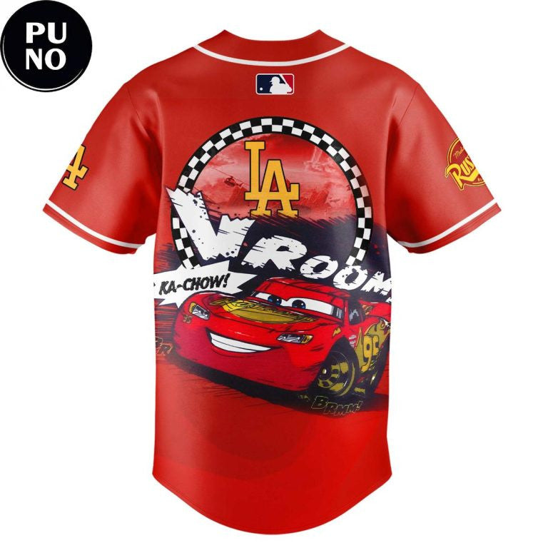 Los Angeles Dodgers x Disney Cars Lightning McQueen 20th Anniversary Baseball Jersey