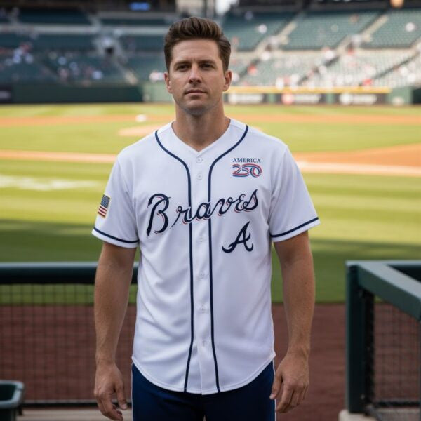Atlanta Braves Celebration 250th Anniversary of the United States 3D Baseball Jersey - White