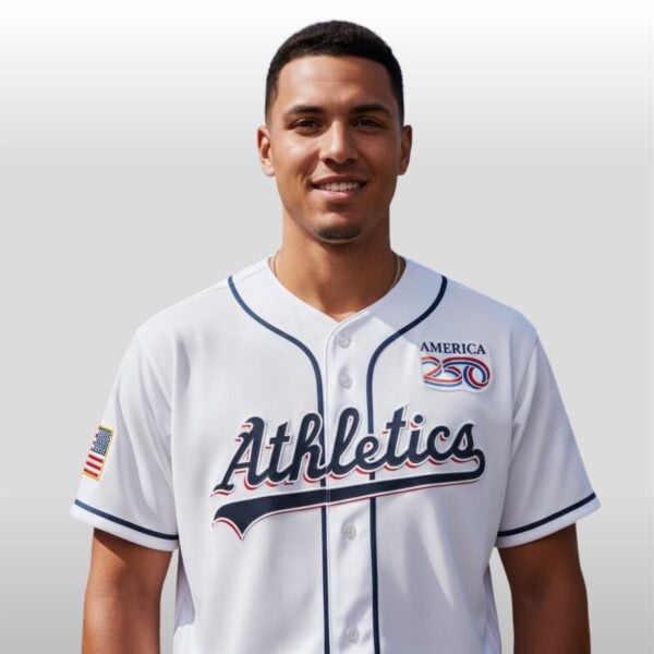 Athletics Oakland Celebration 250th Anniversary of the United States 3D Baseball Jersey - White