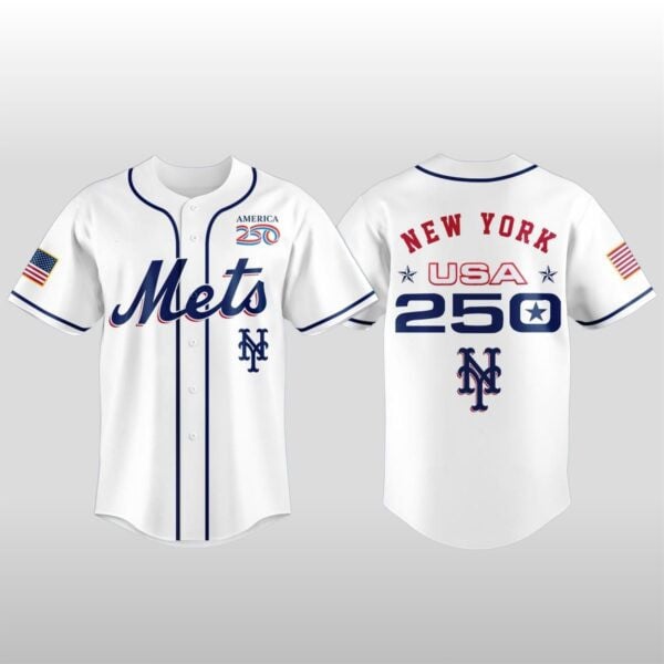 New York Mets Celebration 250th Anniversary of the United States 3D Baseball Jersey - White