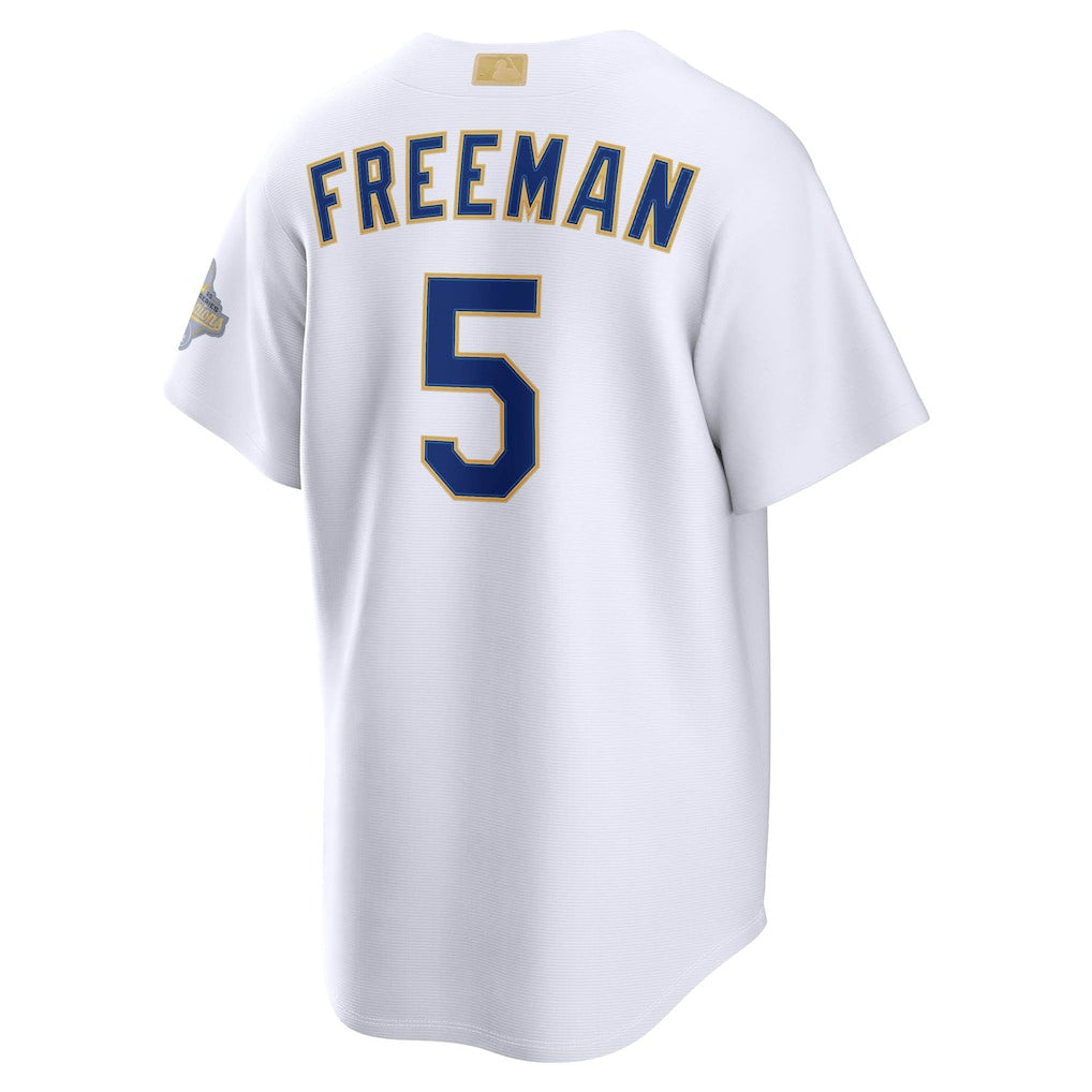 Freddie Freeman 5 Los Angeles Dodgers 2026 Gold Collection Stadium Men Jersey - White