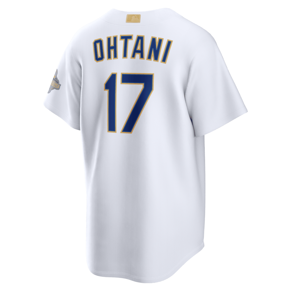 Shohei Ohtani 17 Los Angeles Dodgers 2026 Gold Collection Stadium Men Jersey - White