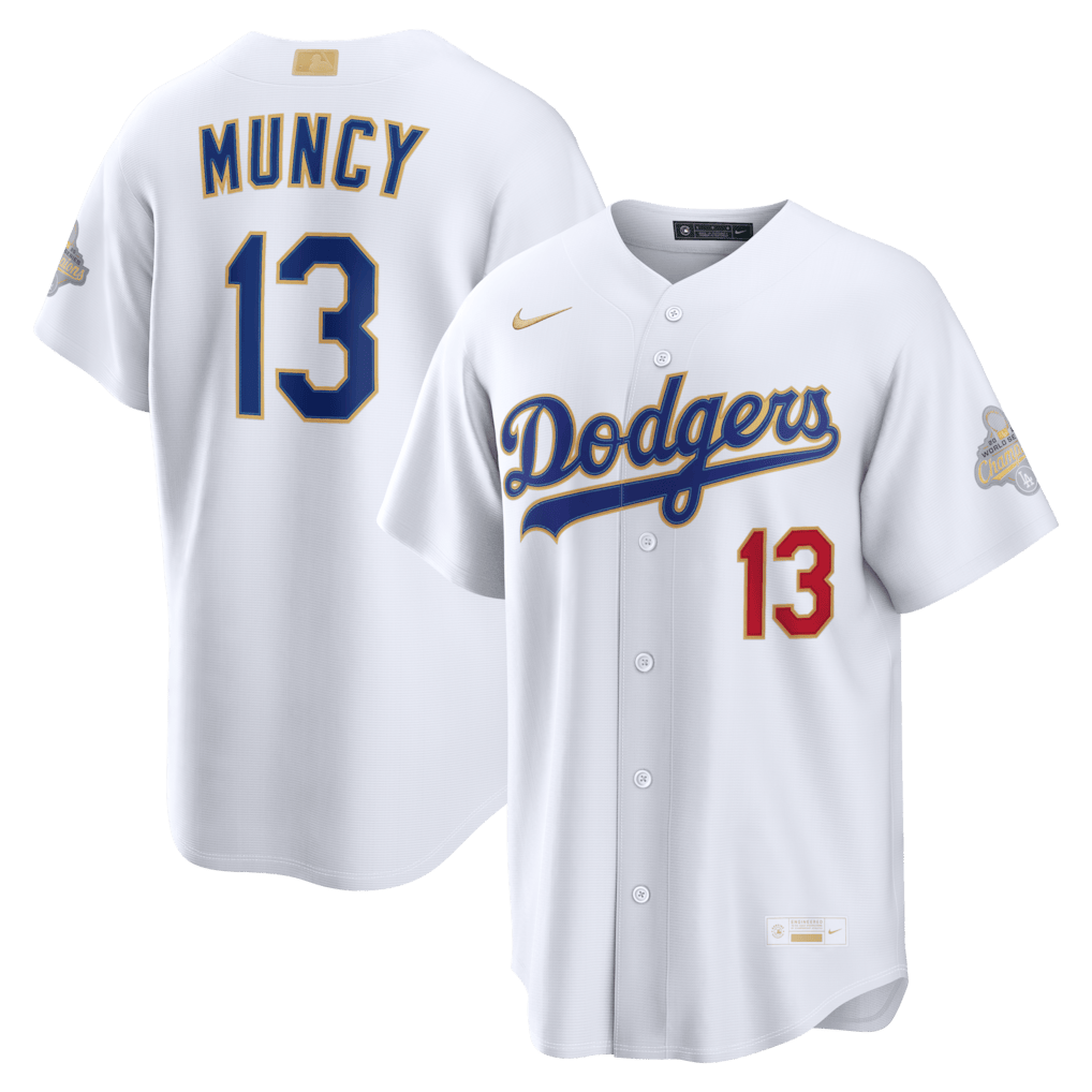 Max Muncy 13 Los Angeles Dodgers 2026 Gold Collection Stadium Men Jersey - White