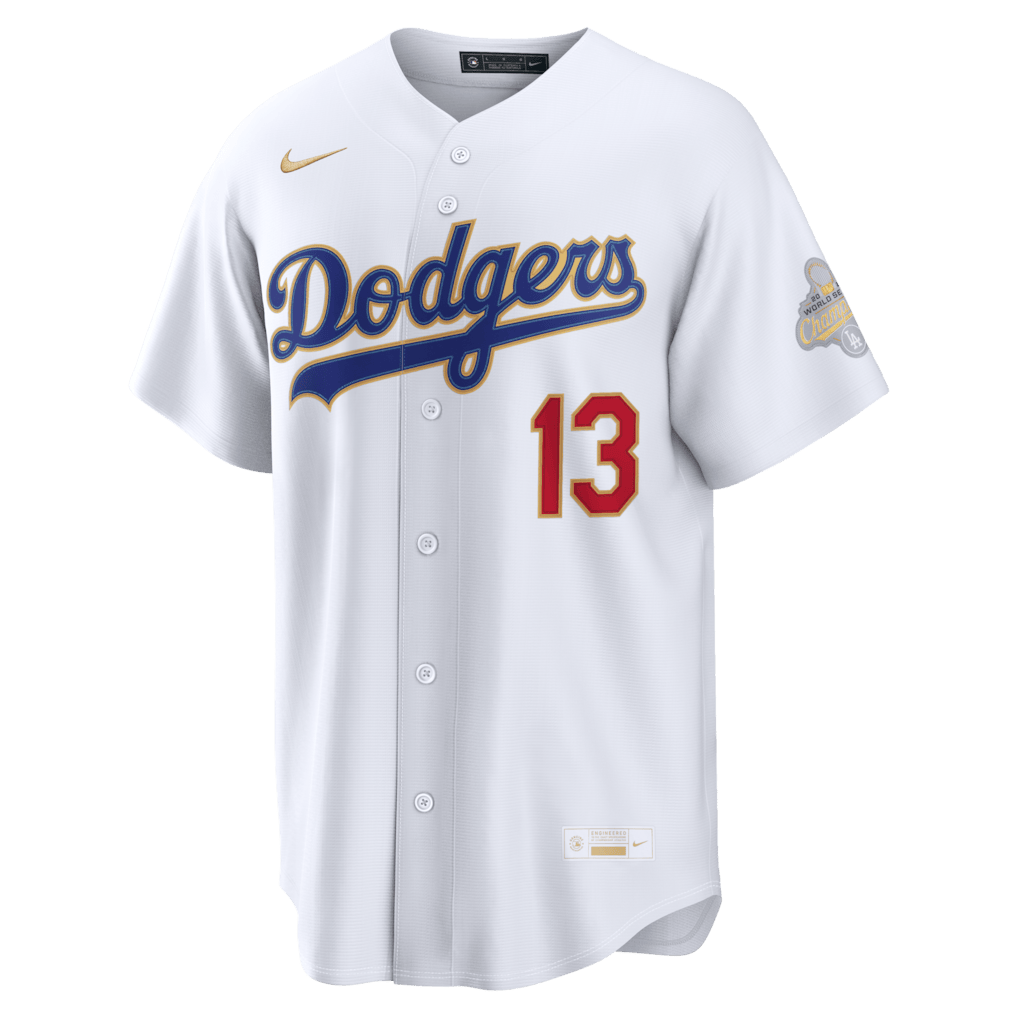 Max Muncy 13 Los Angeles Dodgers 2026 Gold Collection Stadium Men Jersey - White