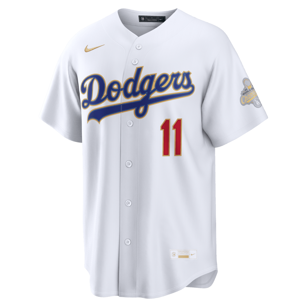 Roki Sasaki 11 Los Angeles Dodgers 2026 Gold Collection Stadium Men Jersey - White
