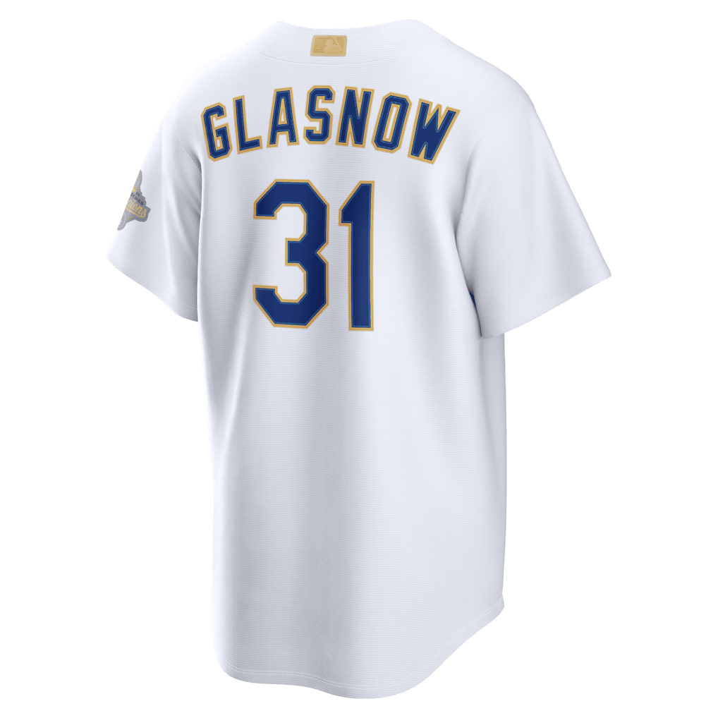 Tyler Glasnow 31 Los Angeles Dodgers 2026 Gold Collection Stadium Men Jersey - White