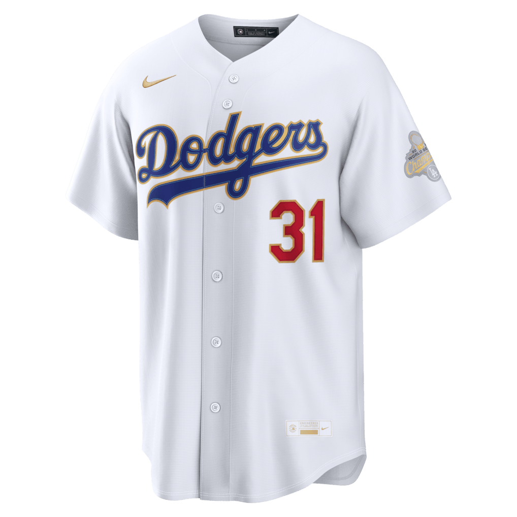 Tyler Glasnow 31 Los Angeles Dodgers 2026 Gold Collection Stadium Men Jersey - White