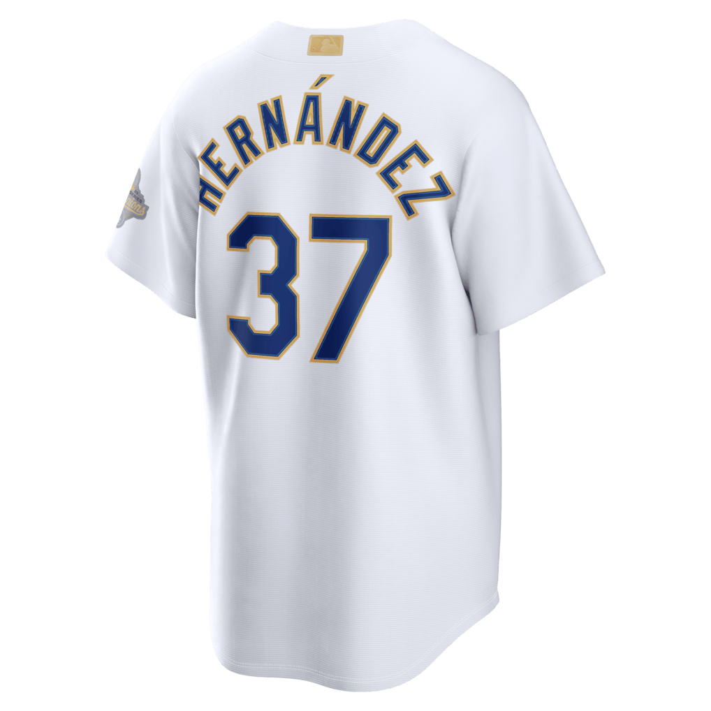 Teoscar Hernández 37 Los Angeles Dodgers 2026 Gold Collection Stadium Men Jersey - White