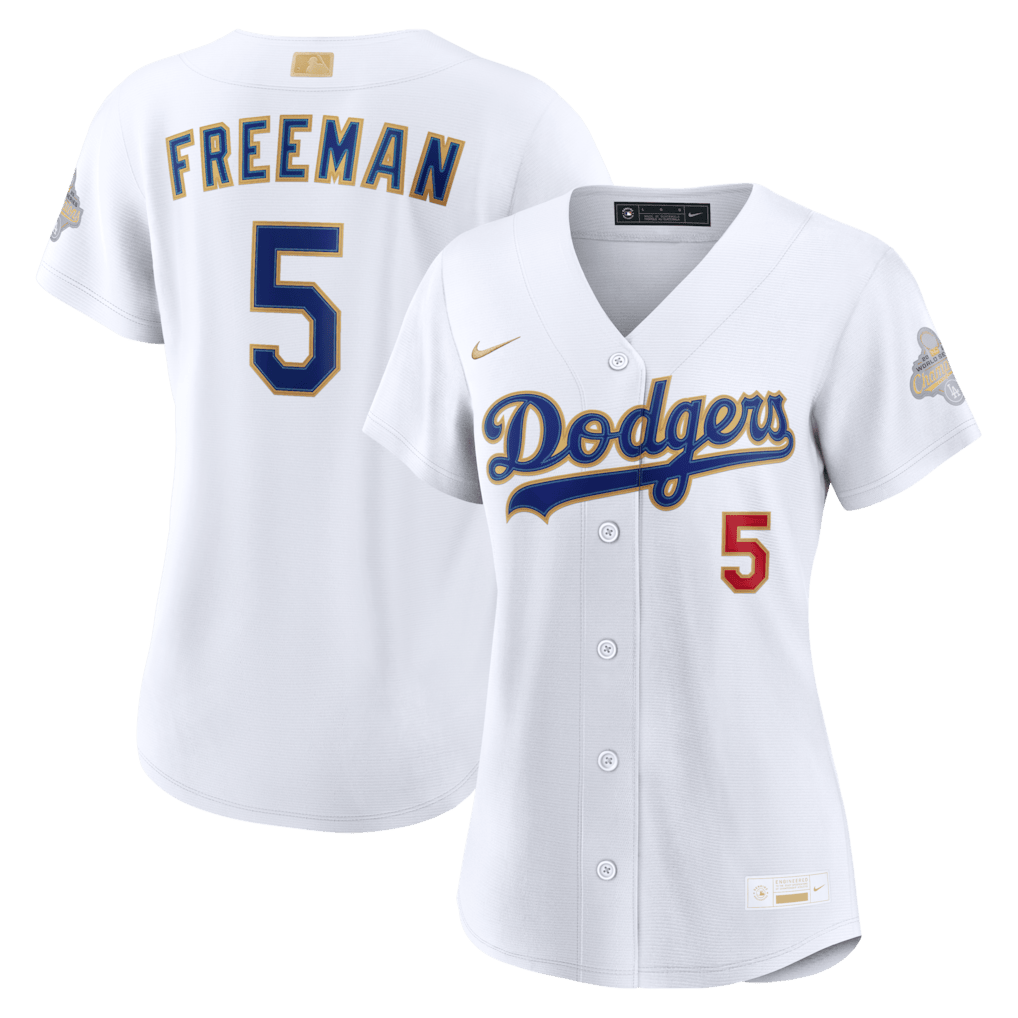 Freddie Freeman 5 Los Angeles Dodgers Women's 2026 Gold Collection Stadium Jersey - White