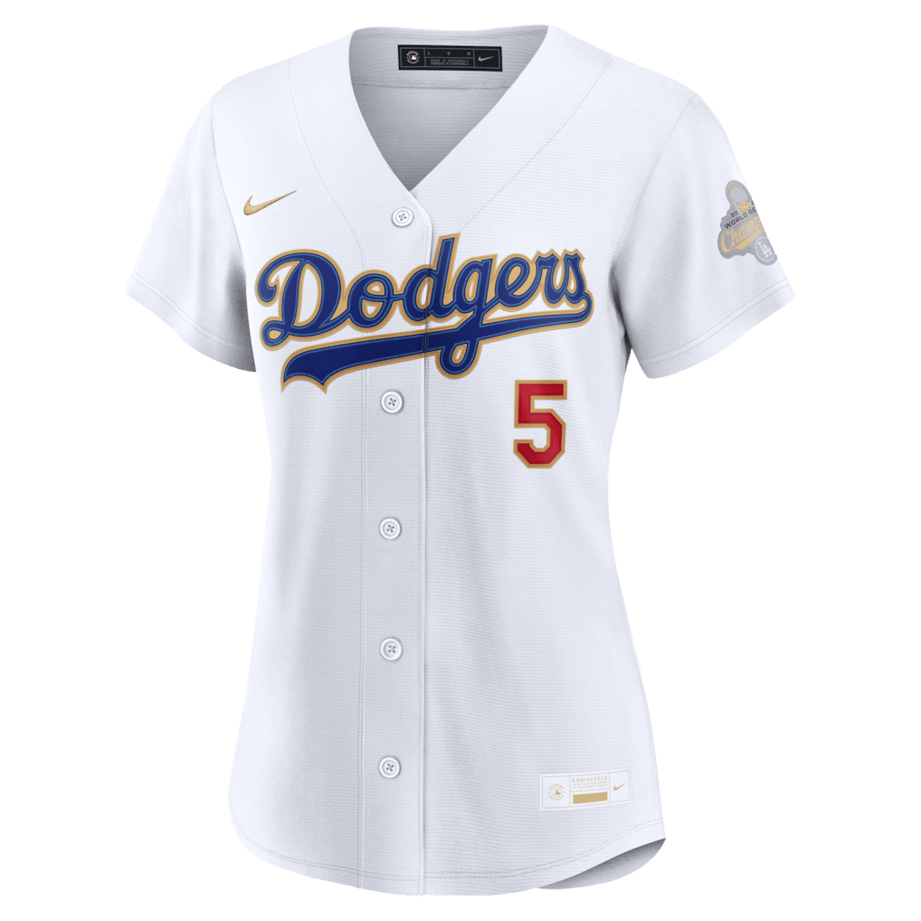 Freddie Freeman 5 Los Angeles Dodgers Women's 2026 Gold Collection Stadium Jersey - White
