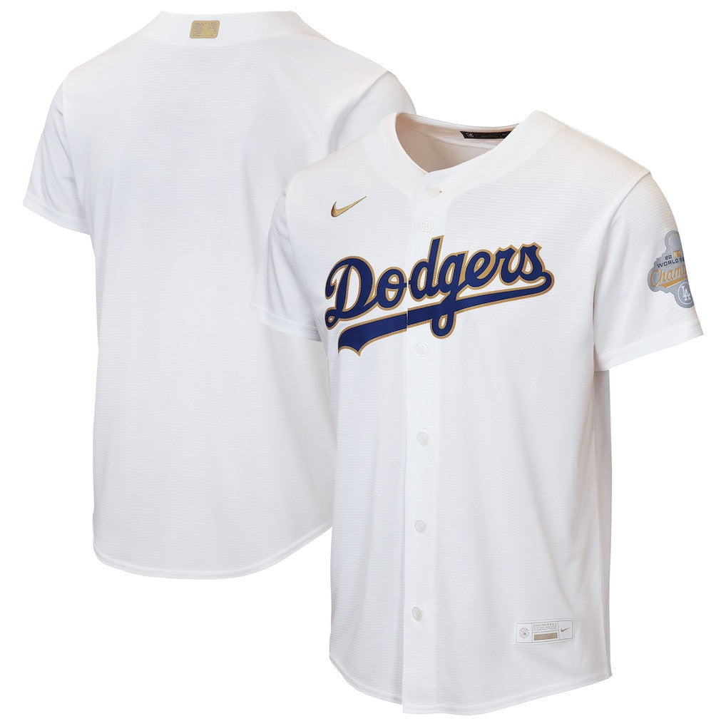 Los Angeles Dodgers 2026 Gold Collection Home YOUTH Jersey - White