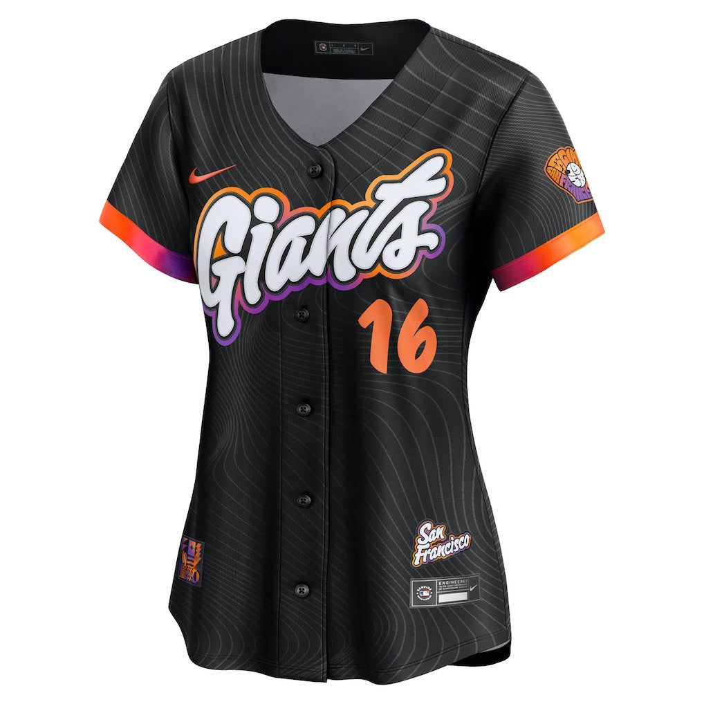 Rafael Devers 16 San Francisco Giants Women's 2025 City Connect Limited Player Jersey - Black