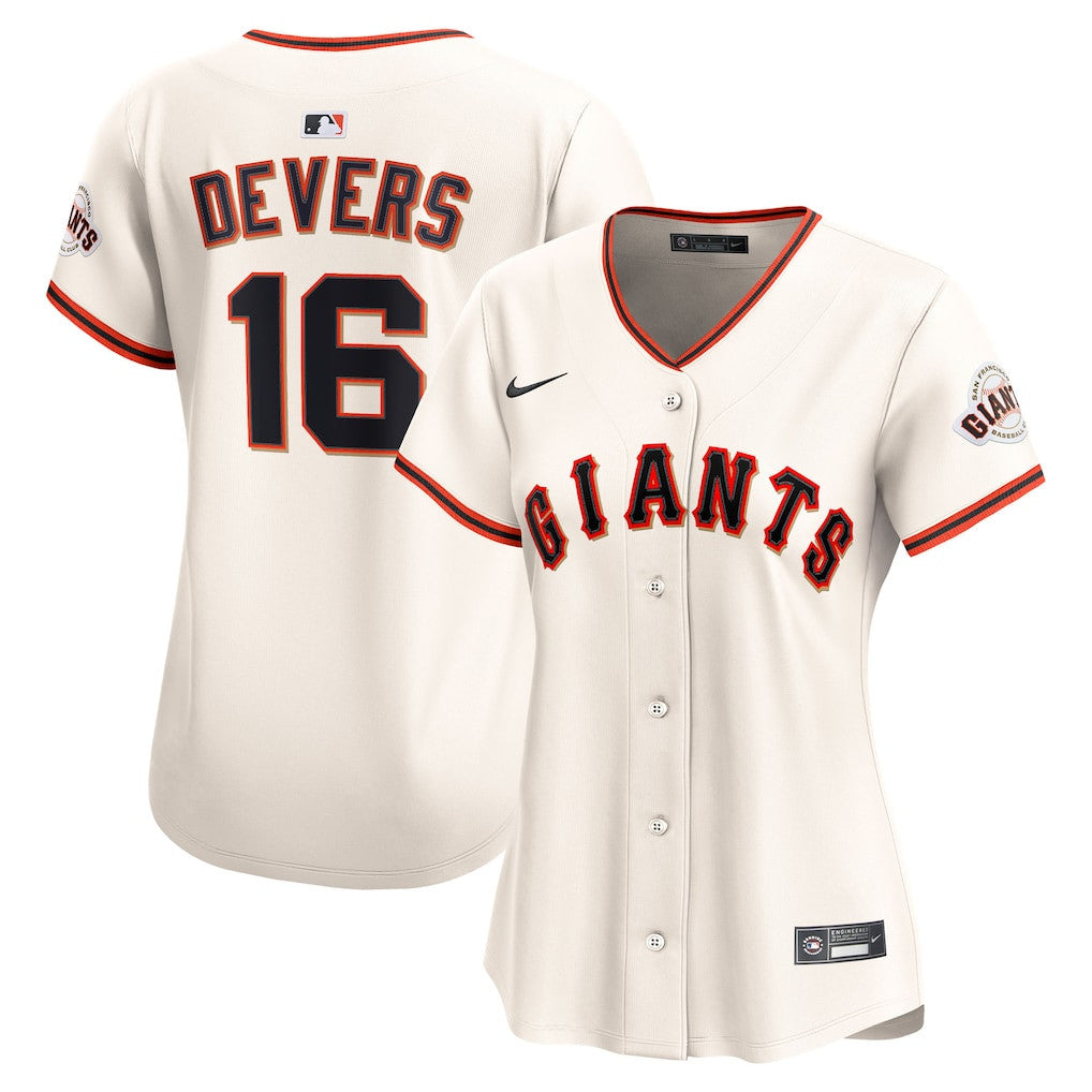 Rafael Devers 16 San Francisco Giants Women's Home Limited Player Jersey - Cream