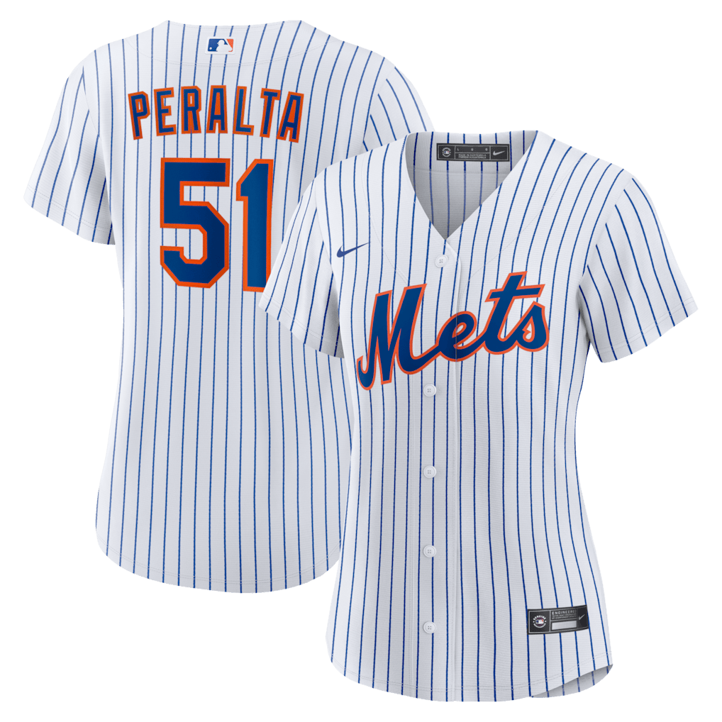 Freddy Peralta 51 New York Mets Women's Home Jersey - White