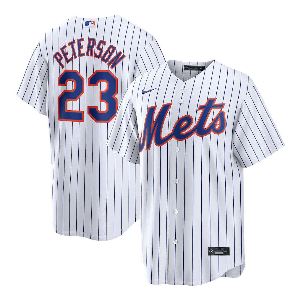 David Peterson 23 New York Mets Home Men Jersey - White