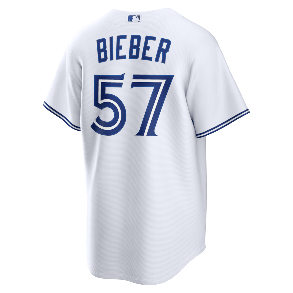 Shane Bieber 57 Toronto Blue Jays Home Men Jersey - White