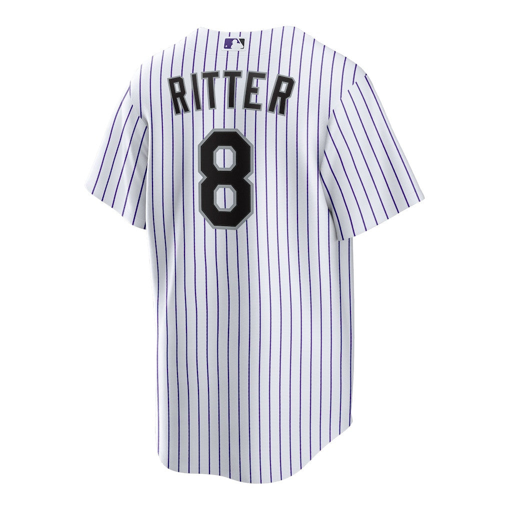 Ryan Ritter 8 Colorado Rockies Home Men Jersey - White
