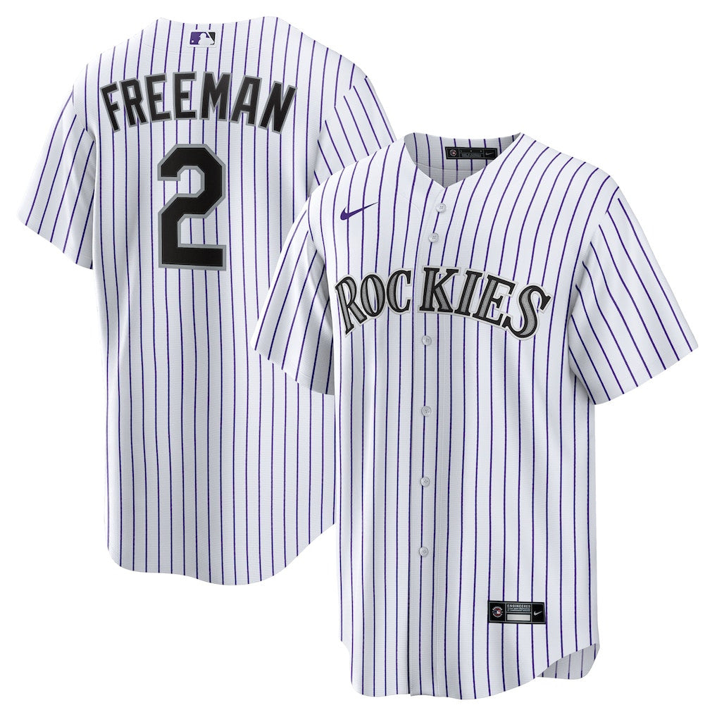Tyler Freeman 2 Colorado Rockies Home Men Jersey - White
