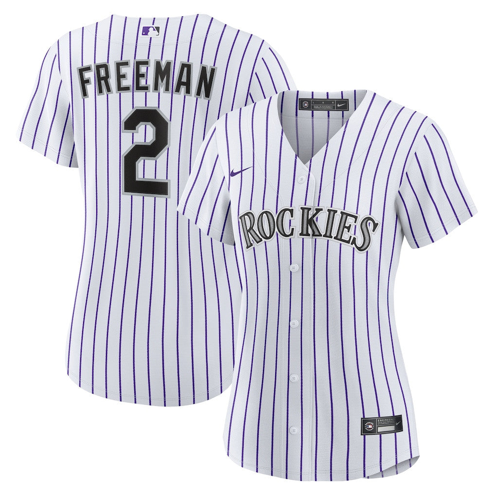Tyler Freeman 2 Colorado Rockies Women's Home Jersey - White