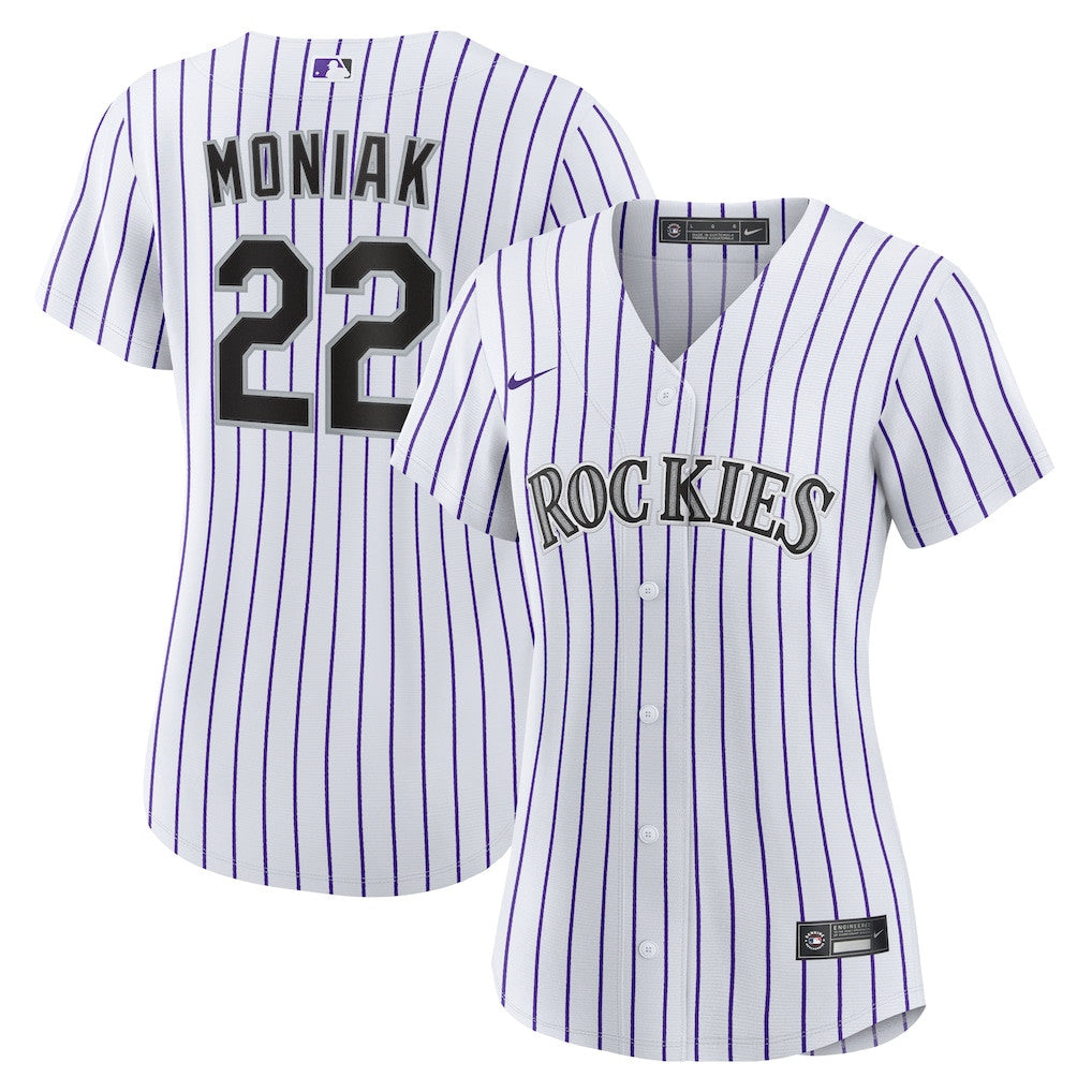Mickey Moniak 22 Colorado Rockies Women's Home Jersey - White