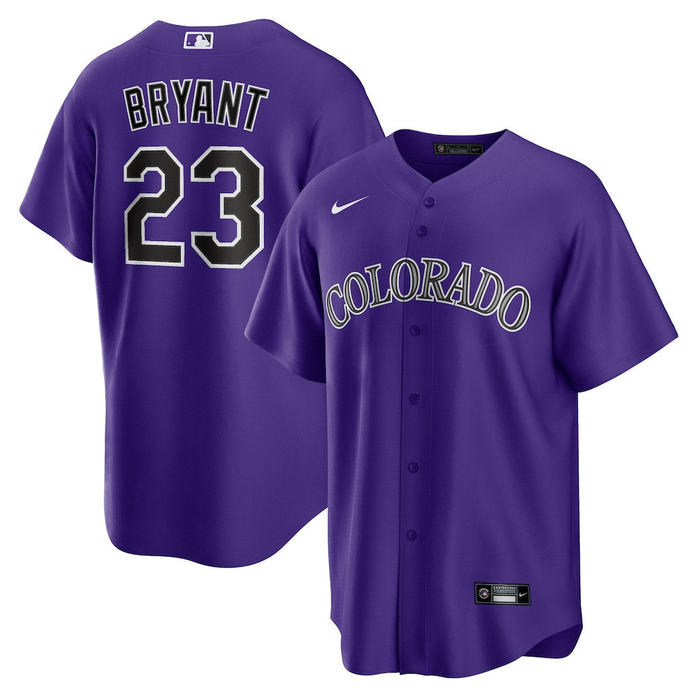 Kris Bryant 23 Colorado Rockies Alternate Player Men Jersey - Purple