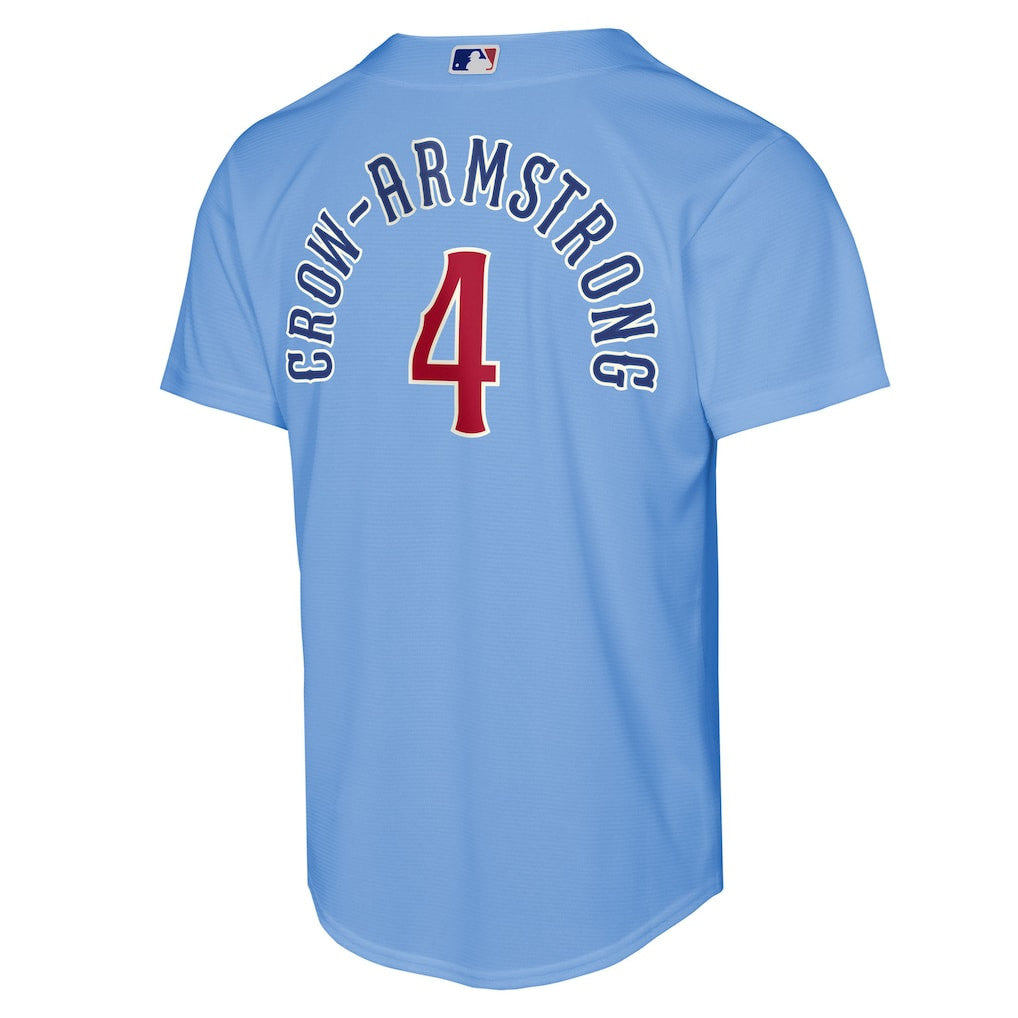 Pete Crow-Armstrong 4 Chicago Cubs Alternate 2 YOUTH Jersey - Light Blue