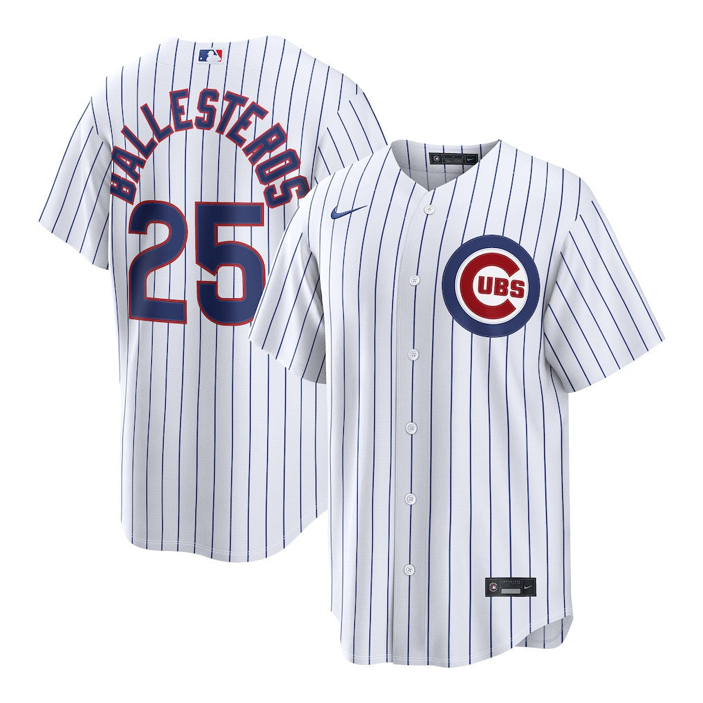 Moisés Ballesteros 25 Chicago Cubs Home Men Jersey - White