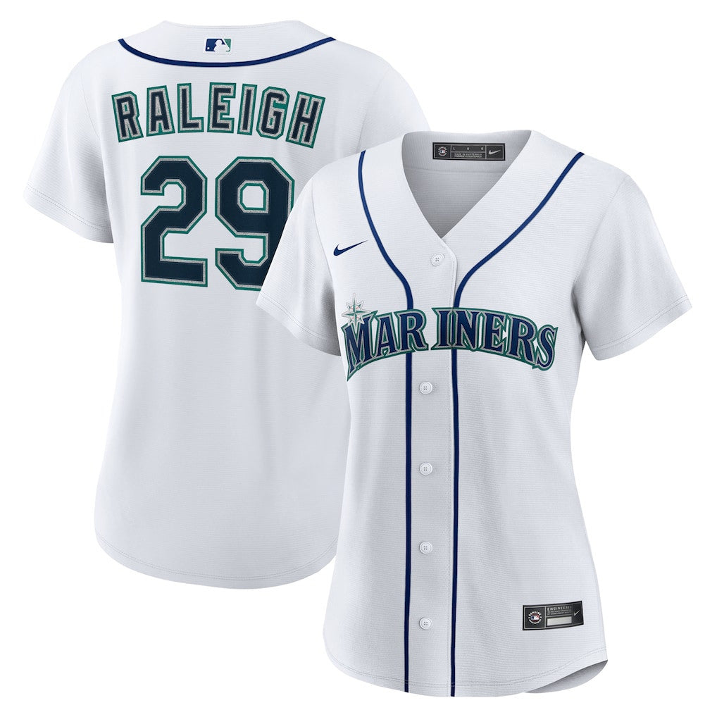 Cal Raleigh 29 Seattle Mariners Women's Home Jersey - White