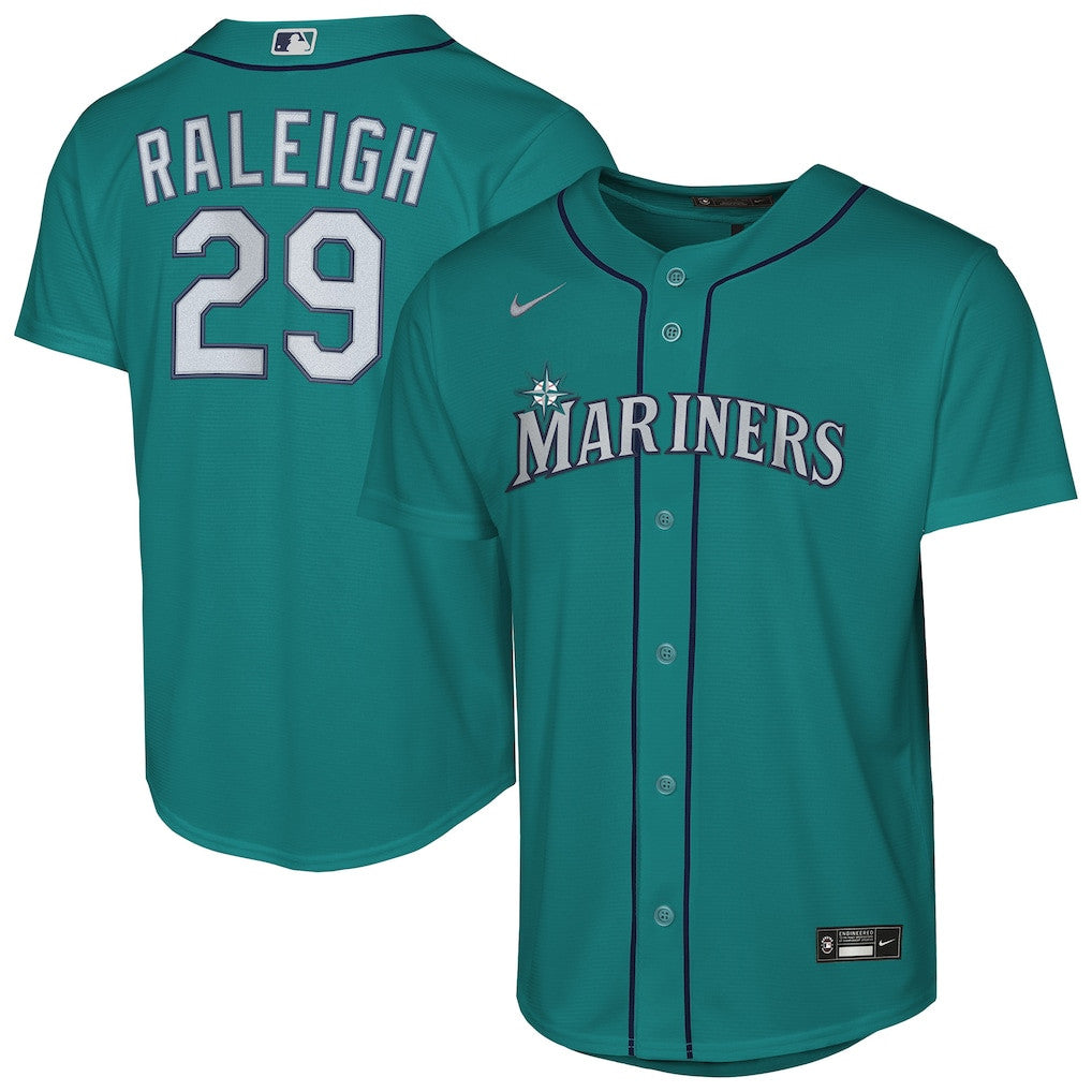 Cal Raleigh 29 Seattle Mariners Alternate YOUTH Jersey - Teal