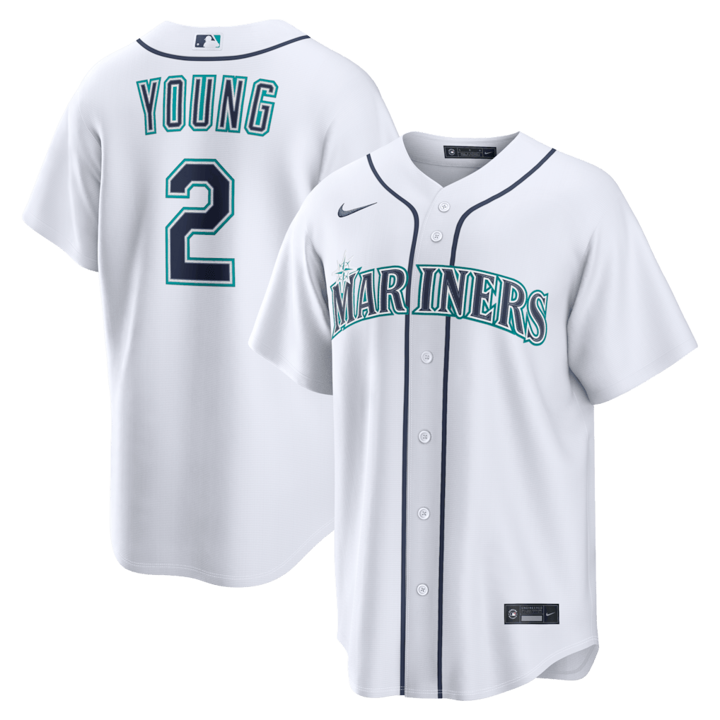Cole Young 2 Seattle Mariners Home Men Jersey - White