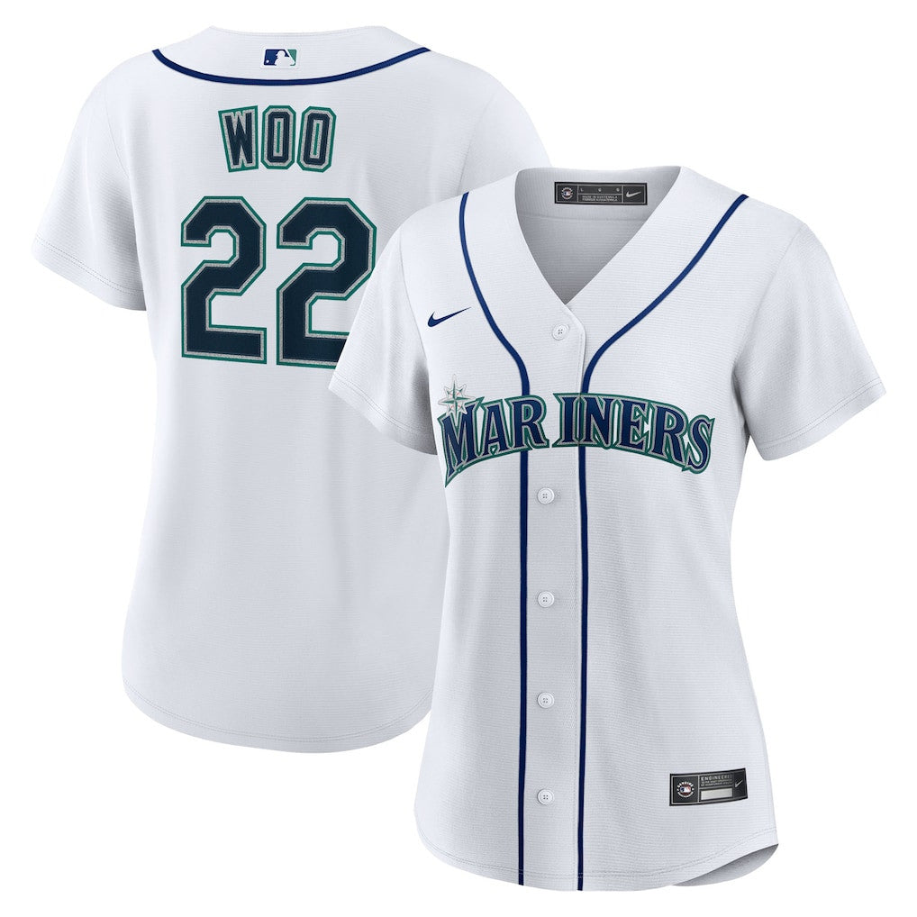 Bryan Woo 22 Seattle Mariners Women's Home Jersey - White