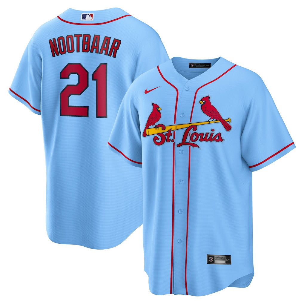 Lars Nootbaar 21 St. Louis Cardinals Alternate Men Jersey - Light Blue