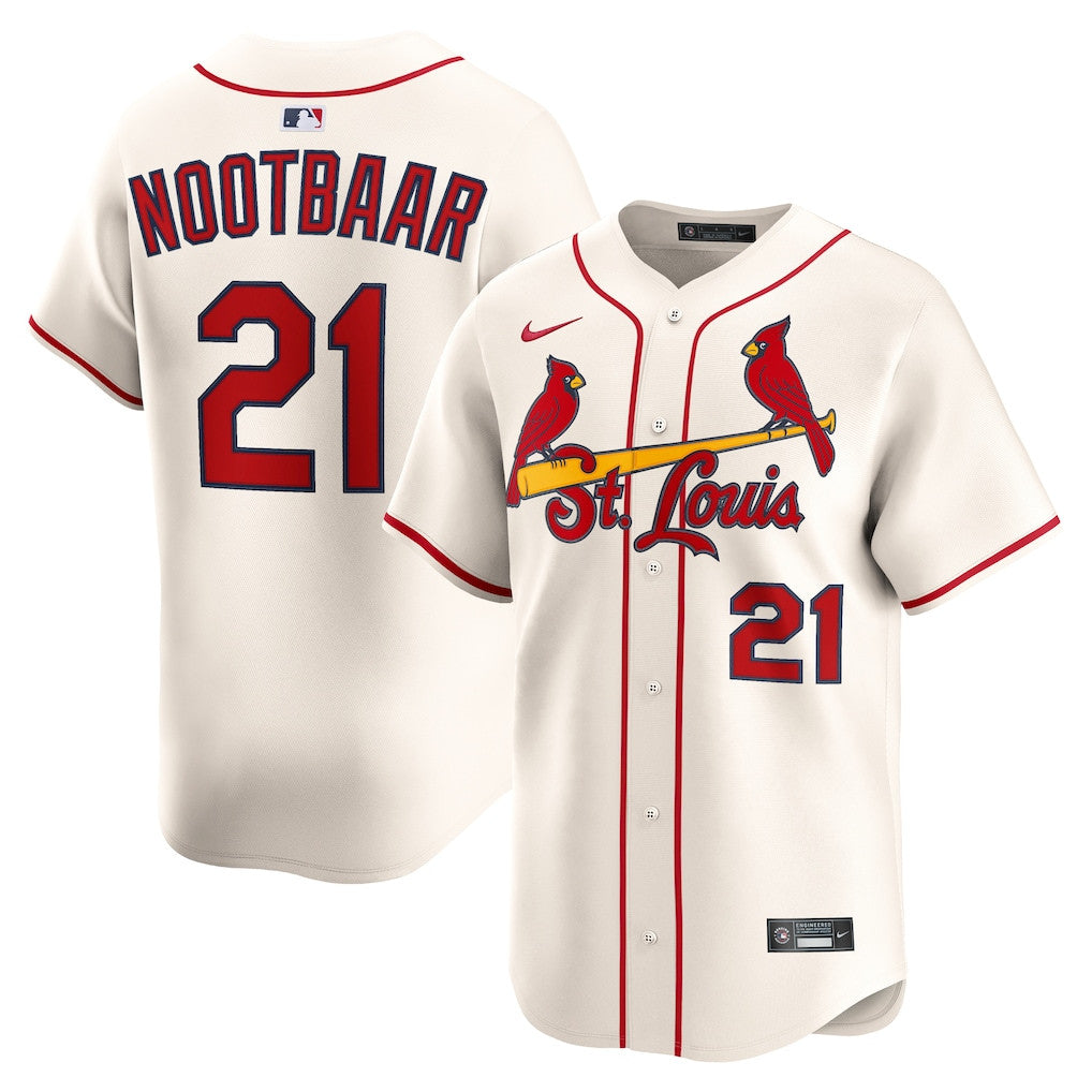 Lars Nootbaar 21 St. Louis Cardinals Alternate 2 Limited Men Jersey - Cream