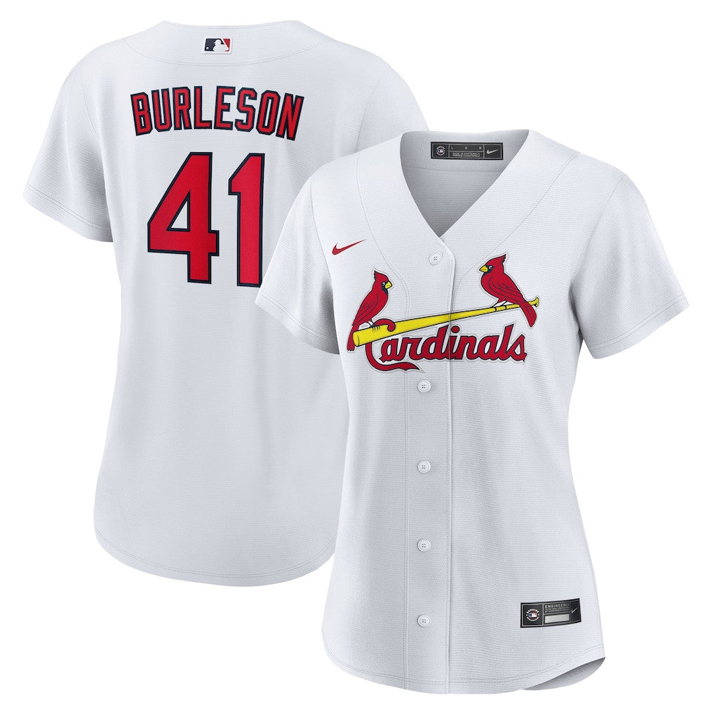 Alec Burleson 41 St. Louis Cardinals Women's Home Jersey - White