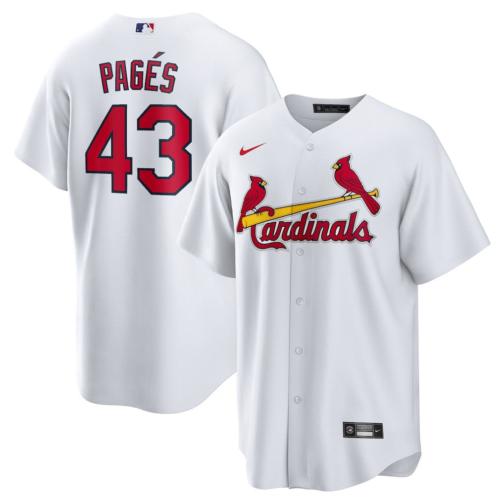 Pedro Pagés 43 St. Louis Cardinals Home Men Jersey - White